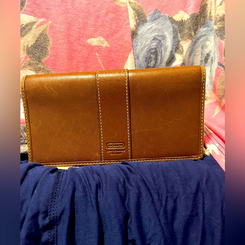 Vintage Coach check holder all leather (tan)